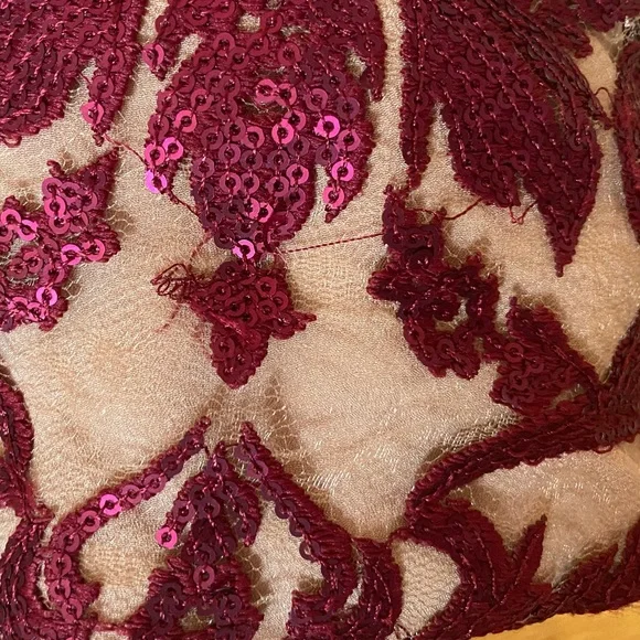 Dress the Population - Karen Plunging Lace Gown - Red - Size M - Picture 7 of 16